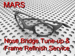 Oakley Mars nose bridge tune-up and X-Metal color frame refinishing service